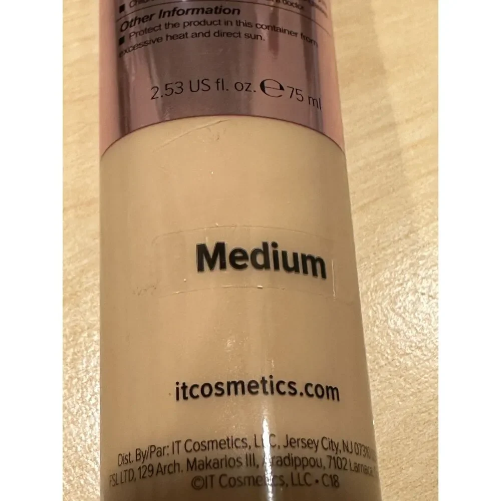 IT Cosmetics CC+ Illumination SPF 50 Medium Foundation Super Size 2.53 oz Box